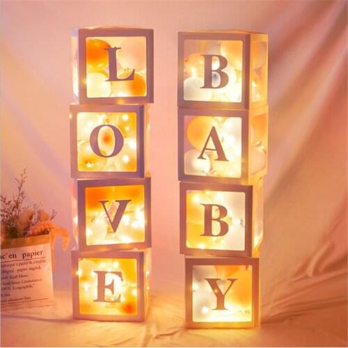 30cm Baby Shower Box Balloon Air Balls First 1 1st Birthday Party Decorations Kids Baloon Ballons Babyshower Wedding Boy Girl