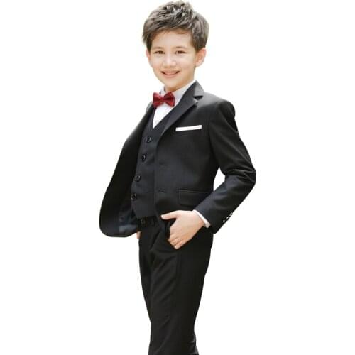 Dress Suits Children Formal Boy Child Wedding Suit Blazer Vest Shirt Pants 4 PCS Wedding Boys Suits Marriage Kids Party Clothes