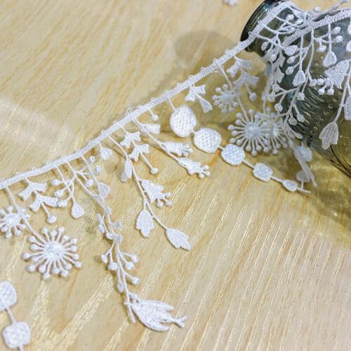 5 Yards Venice Floral Lace Trim Exquisite Fringe Lace Milk Silk Wedding Bridal Bracelet Lace Choker Jewelry Design