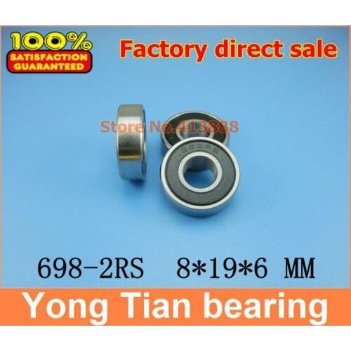 500pcs free shipping The Rubber sealing cover Thin wall deep groove ball bearings 698-2RS 8*19*6 mm