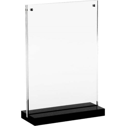 A5 Acrylic Magnetic Table Sign Display Picture Stand Label Holder Acrylic Desk Label Holder Black menu acrylic poster frame