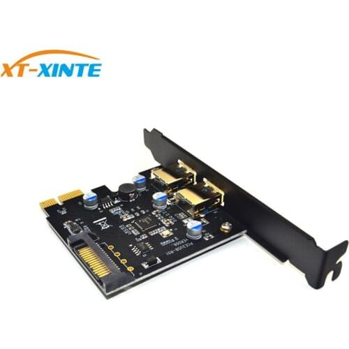 USB 3.0 PCI Express PCIE USB 3.0 Card Adapter USB 3.0 PCI-E 2 Ports PCI Express Expansion Card SATA Power Connector for Laptop
