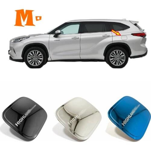 Stainless/ABS black/silver/blue for Toyota Highlander Kluger 2021 2022 accessories car fuel tank cap decoration sticker cover