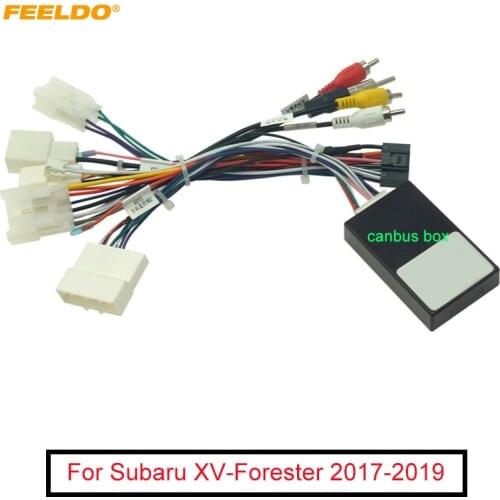 FEELDO Car Audio Stereo 16PIN Android Power Cable Adapter With Canbus Box For Subaru XV-Forester CD/DVD Wiring Harness
