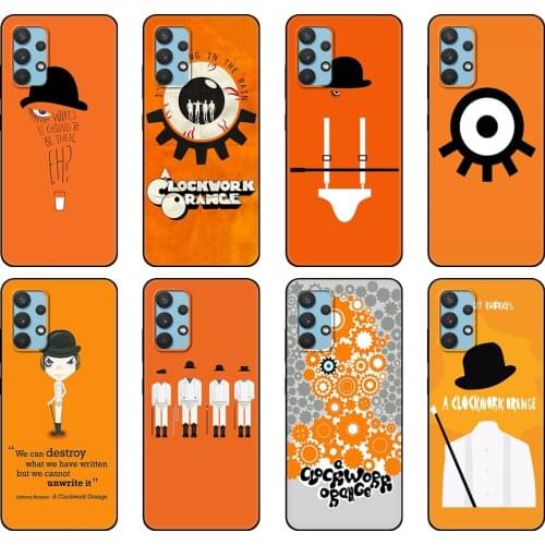 Black tpu Case For Samsung galaxy A32 A42 A52 A72 4g 5g S21 PLUS ultra back cover A Clockwork Orange