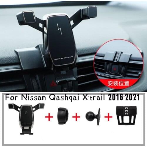 Mobile Phone Holder For Nissan Qashqai J11 2016 2017 X-trail Rogue T32 2018 2019 Dashboard Mount GPS Phone Holder Stand Clip