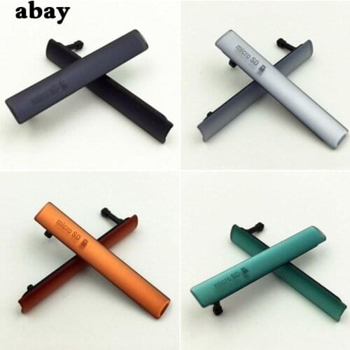 For sony Z3 compact SIM card + micro SD & USB charging slot port dust-proof plug cover for SONY Xperia Z3 mini Card bar D5803