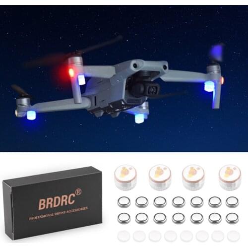 HRDRC 4pcs Drone Night Flight Light Flashing Direction Light Night Navigation Spare Parts with 14pcs Battery for DJI Mavic Mini