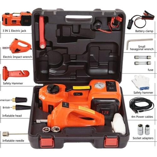 E-HEELP 5 Ton Car Electric Jack SUV Jacks Hydraulic Floor Impact Wrench 12V Lift Auto Emergency Tire Change Lifting Repair Tool