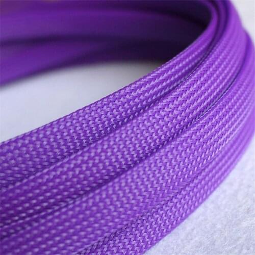Purple - High quality 12mm Braided PET Expandable Sleeving High Density Sheathing Plaited Cable Sleeves 1M