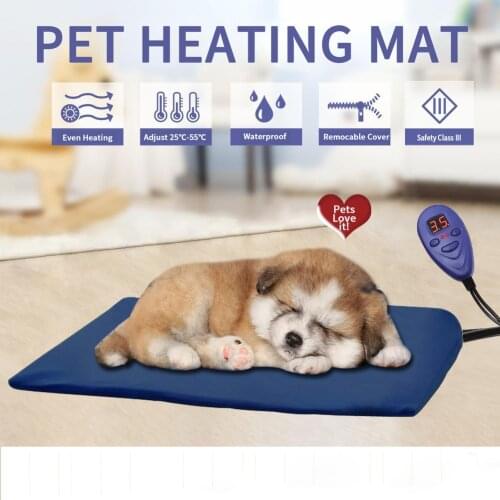 Pet Heating Pad Electric Anti-bite Warm Heated Mat for Dogs and Cats with 7 Level Adjustable Temperature Winter Warm Dog Mat