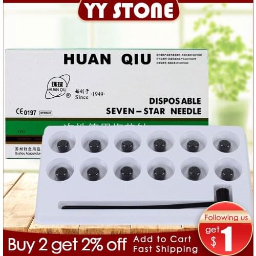 Plum needle therapy Relieve dysmenorrhea insomnia Sterile seven star plum blossom skin needles with double heads