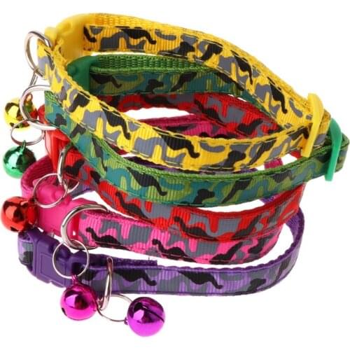 Camouflage Adjustable Pet Collar Safety Dogs Puppy Cats Outdoor Leash With Bell