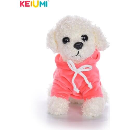 KEIUMI Lovely 20 cm White Cartoon Teddy Dog Plush Toys with Soft Stuffed Animal For Kids Birthday Gift
