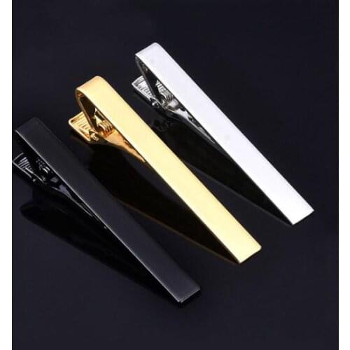 100pcs/lot Classic 5.8cm/4.3cm Tie Clips Copper Plating Bright Plain Tie Pins Tie Bar Simple Business Fashion Mens Jewelry