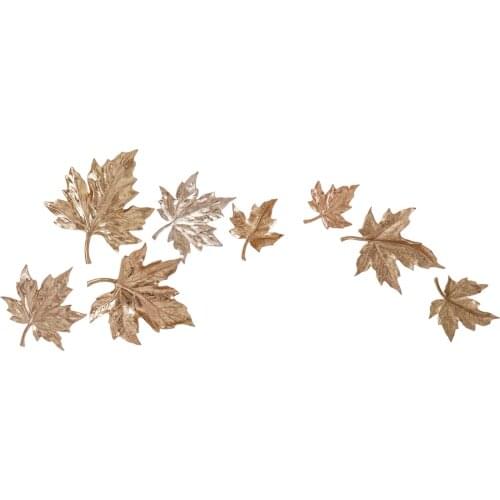 Creative Golden leaves wall decorations 3D resin background wall hangings for living room