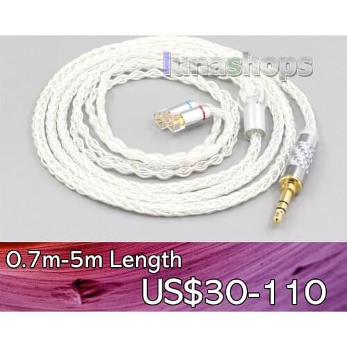 LN006557 2.5mm 4.4mm 8 Core Silver Plated OCC Earphone Cable For UE11 UE18 pro QDC Gemini Gemini-S Anole V3-C V3-S V6-C