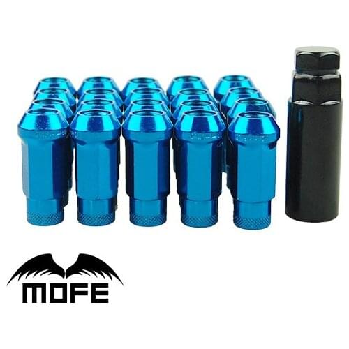 Mofe 20PCS 48mm 50BV30 M12 x P1.25 SR48 Steel Wheel Racing Lug Nuts Blue