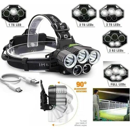 Adjustable 6 Modes Super Bright Headlamp for Cycling Running Fishing Hiking