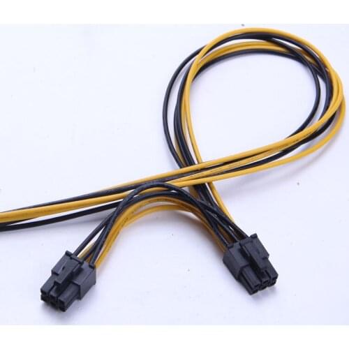 New 0.5M+0.1M PCI-E PCIE Dual 2-Port 6pin PC Graphics Video Card DIY Power Cable Cord 18AWG Series Circuit