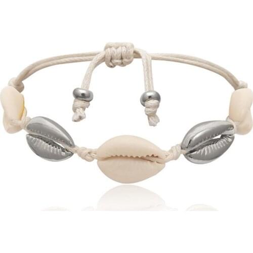 New Hot Shell Jewelry Euro-American Simple Sea beach shell woven adjustable bracelet for women accessories namour charm Gift