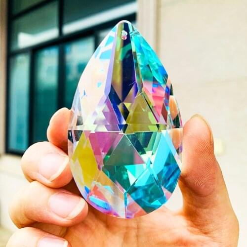 Clear Angel Tears Crystal Chandelier Prism Suncatcher Rainbow Wedding Ceiling Decor DIY Jewelry Earrings Stage Props Accessories
