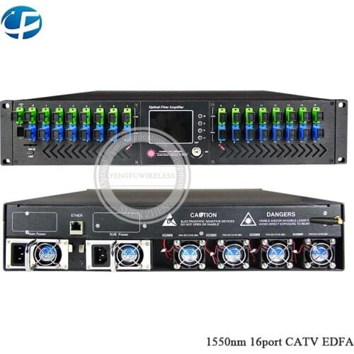 Optical Amplifier 16 way FTTH SC/APC -UPC CATV EDFA 1550nm 16*23dBm 16*21dBm With WDM 2U/80W EDFA