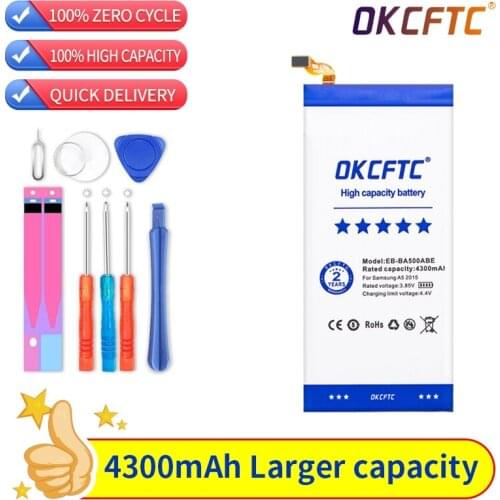 Original OKCFTC battery for Samsung Galaxy A5(2015 edition) A500 SM-A500F A500F A500K SM-A500FU A5000 A5009 EB-BA500ABE 4300mAh
