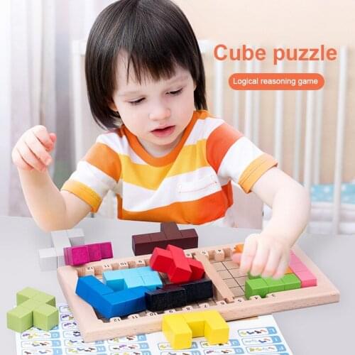 3-8Y New Childrens Cute Wooden Building Blocks Creative Learning Educational Russian Blocks Toys For Baby Kids Gift And Toys