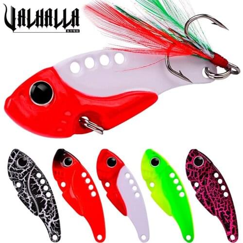 VALHALLA 40pcs/lot Fishing Lures 5.5cm 11g VIB JIG Metal Bass Baits Vibration Shore Cast Spoon Lures Fishing Tackle Crankbait