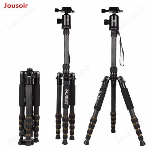 Professional Portable Z699C Carbon Fiber Tripod Monopod for DSLR Digital Camera Camcorder Ball Head Travel Tripod Stand CD15