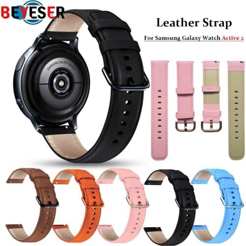 20mm Leather Watchband for Samsung Galaxy Watch 3 41MM Active 2 42mm Smart Watch Strap for Amazfit bip gtr gts Strap Band Correa