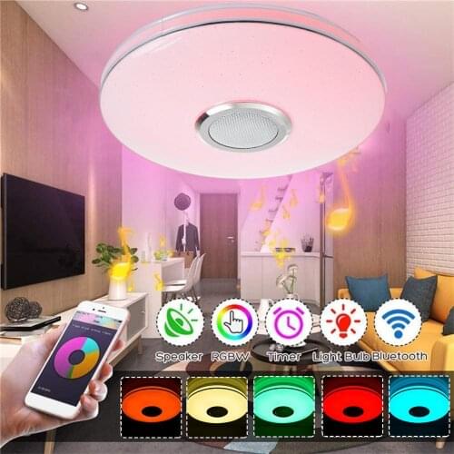220V 36W RGB LED Music Ceiling Light Home Lighting Bluetooth Music Ceiling light RGB Remote Control APP Control Dimmable 2800LM
