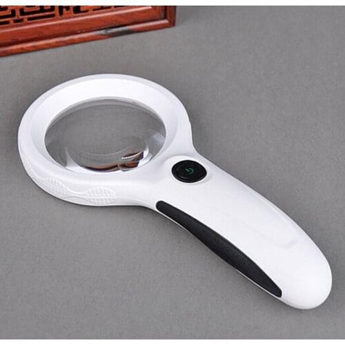 5x70mm Handheld LED Illuminated Children Educational Toy Reading Magnifier for Old Men Big Magnifying Glass Loupe with Lights