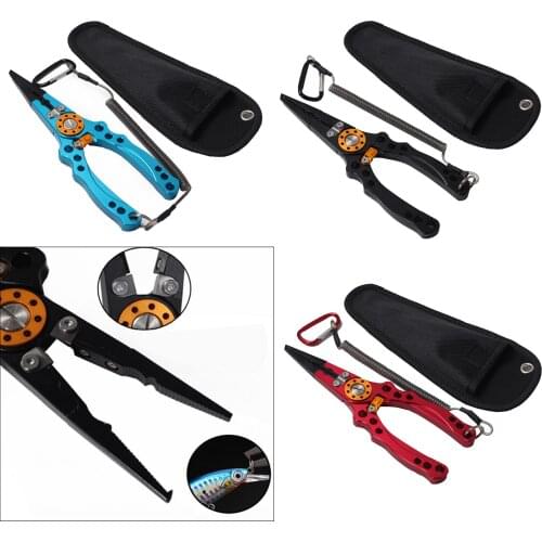 Fishing Pliers Multi-tool Scissors Hook Removal Line Cutter With Sheath Saltwater Split Ring Tool Fishing Gear Accessory