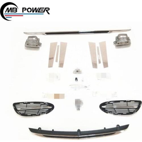 S class w222 M style body kit for W222 S350 S400 S450 S500 S600 to M style emblem grill logo diffuser and muffler tips