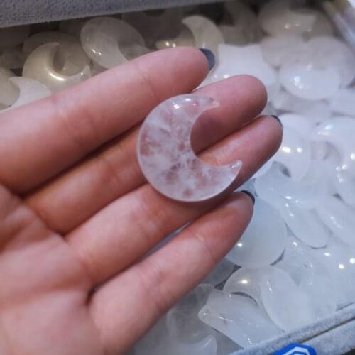 Moon and Star Shaped Statues Natural Crystal Stone Colorfull Mascot Meditation Healing Reiki Gemstone Gift Room Decor Random