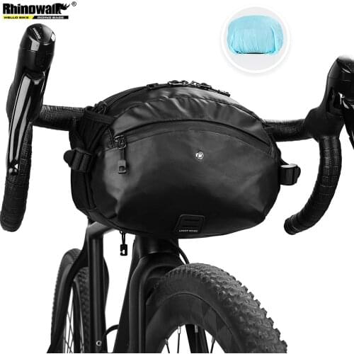 Rhinowalk2021 Bike Bag Multi-Function Leather Cycling Waterproof Shelf Tube Handlebar Bracket Front Shoulder Bicycle Accessories