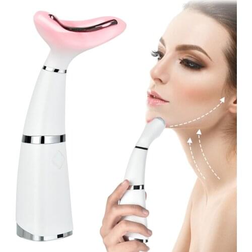 LED Photon Therapy Neck Anti Wrinkle Face Lifting Massager Vibration Skin Tightening Reduce Double Chin Remove High Frequency