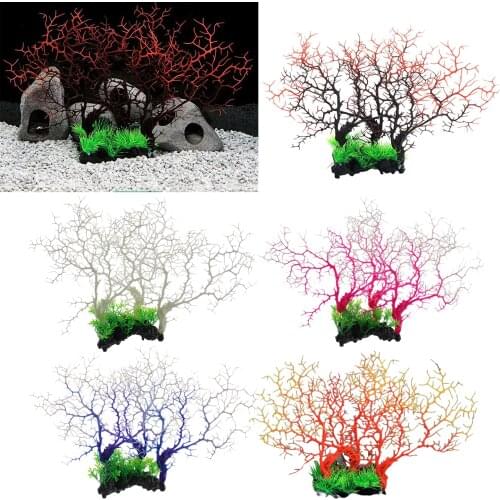 Aquarium Fish Tank Decorations Coral Tree, Vivid Color, Artificial Resin Plants