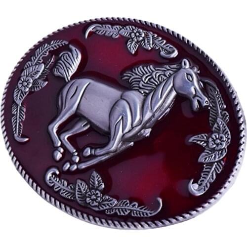 Antique Running Horse Pattern Belt Buckles Vintage Rodeo Cowboy Belt Buckle