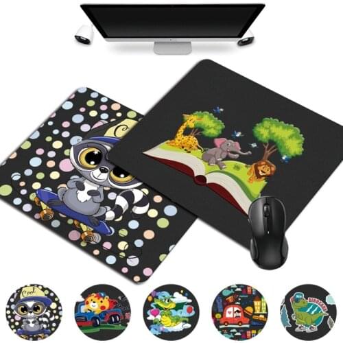 Waterproof PU Leather Small Mouse Pad 25x21cm PU Leather Cute Cartoon Pattern Series Smooth Computer Gaming Mousepad