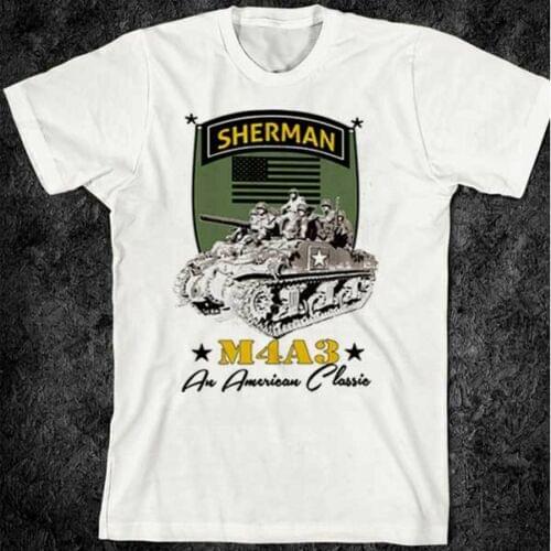 Military T-Shirt US Tank Armor Army Marines Sherman Artillery Combat Veteran Cotton Short Sleeve O-Neck Mens T Shirt New S-3XL