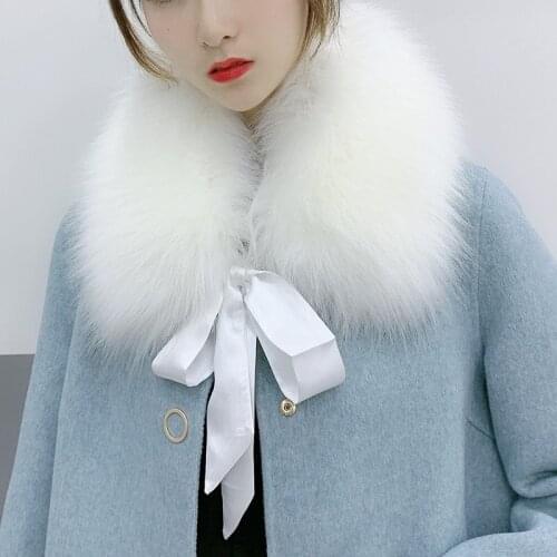 Faux Fox Fur Collar Women Short Scarf Winter 60x15cm Fox Fur Decor Neck Warm Square Collar Luxury Muffler Xmas Gift Christmas