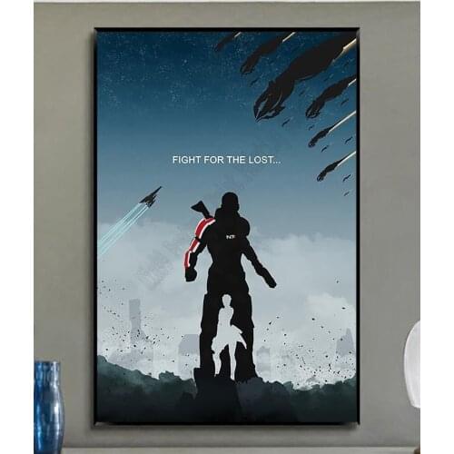 W235 Mass Effect 2 3 4 Game Trend Beautiful Fashion Silk Fabric Wall Poster Art Decor Sticker Bright