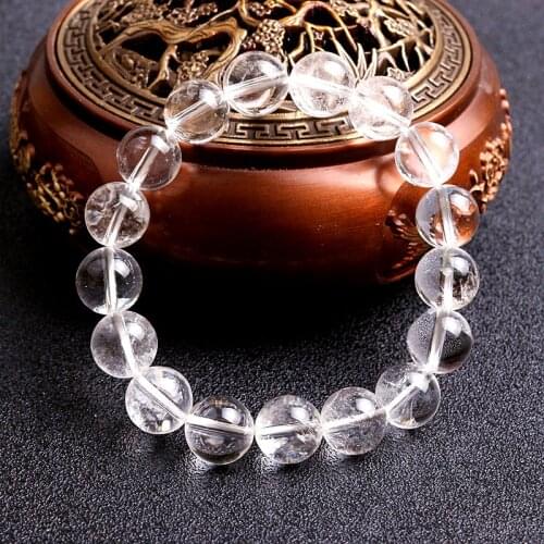 Fine 100% Natural White crystal stone bead bracelet yoga bracelet