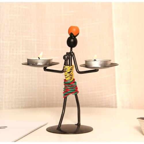 2pcs Candle Candle HoldersTable Decoration Accessories Retro Candlestick Home Creative Bar and Table Candle Decorations