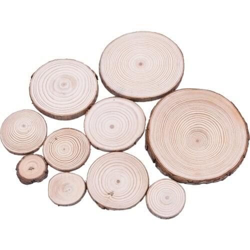 3-12cm Natural Round Unfinished blank Wood Slices Circles Gift DIY Crafts Wedding Party Painting Write Wooden Decoration