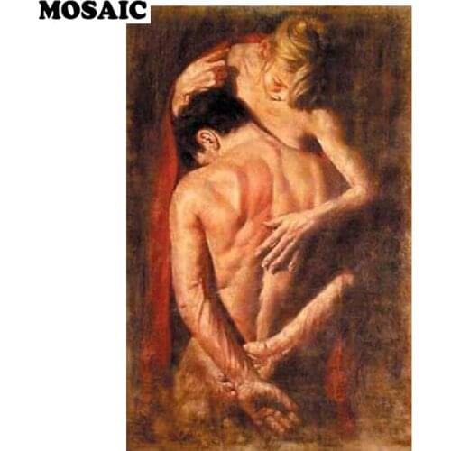 60x120 full Square/Round Drill 5D DIY Diamond Painting "sexy Lovers" Embroidery Cross Stitch mosaic diamond room Decor love gift