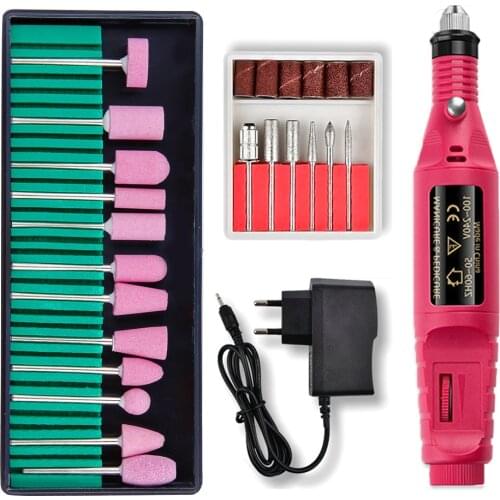 1 Set Professional Electric Nail Drill Machine Pen for Manicure Pedicure Polish Sanding Nail Drill Bits Nail Gel Milling Kits